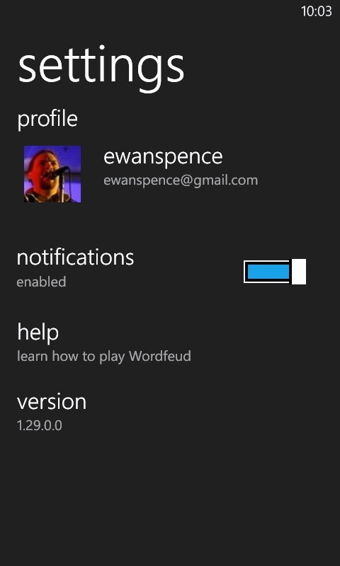 WordFeud on Windows Phone