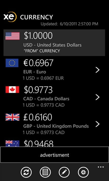 xe currency converter app