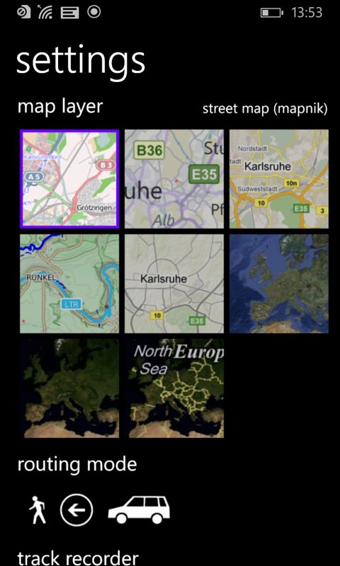 Screenshot from Offroad mapping feature