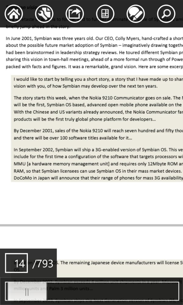 Screenshot, PDF reader round-up, Windows Phone
