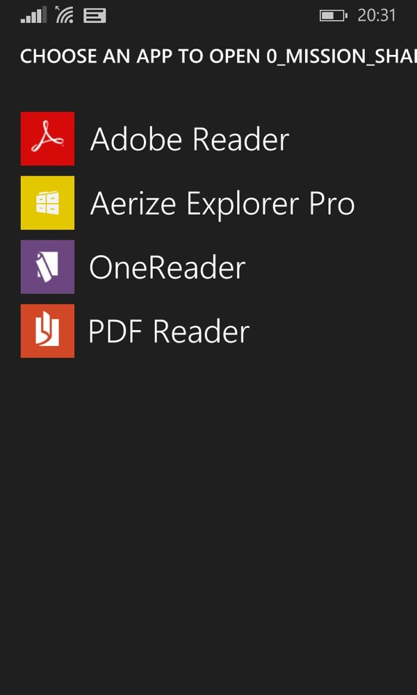 Screenshot, PDF reader round-up, Windows Phone