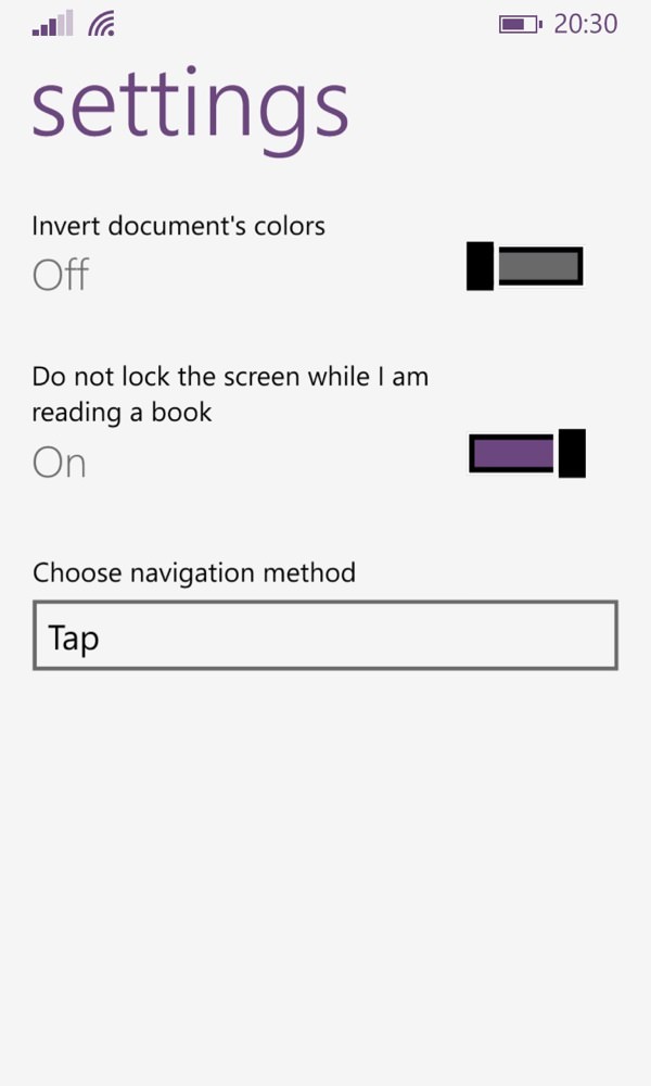 Screenshot, PDF reader round-up, Windows Phone