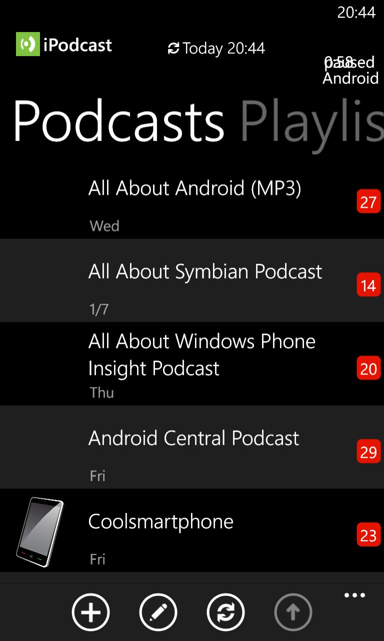 Screenshot, Podcatcher round-up