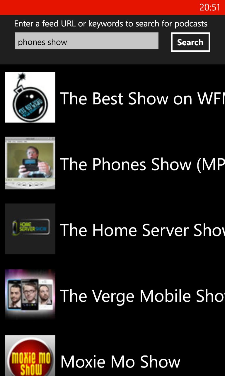 Screenshot, Podcatcher round-up