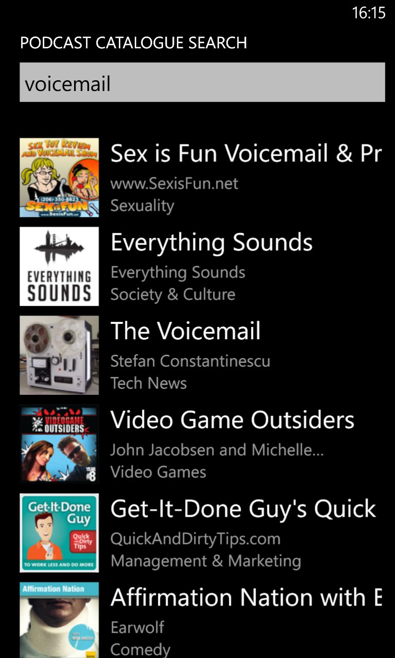 Screenshot, Podcatcher round-up