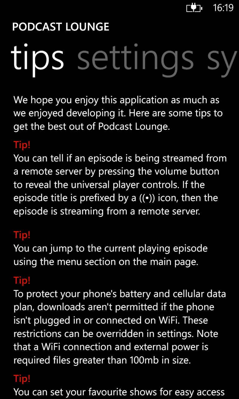 Screenshot, Podcatcher round-up