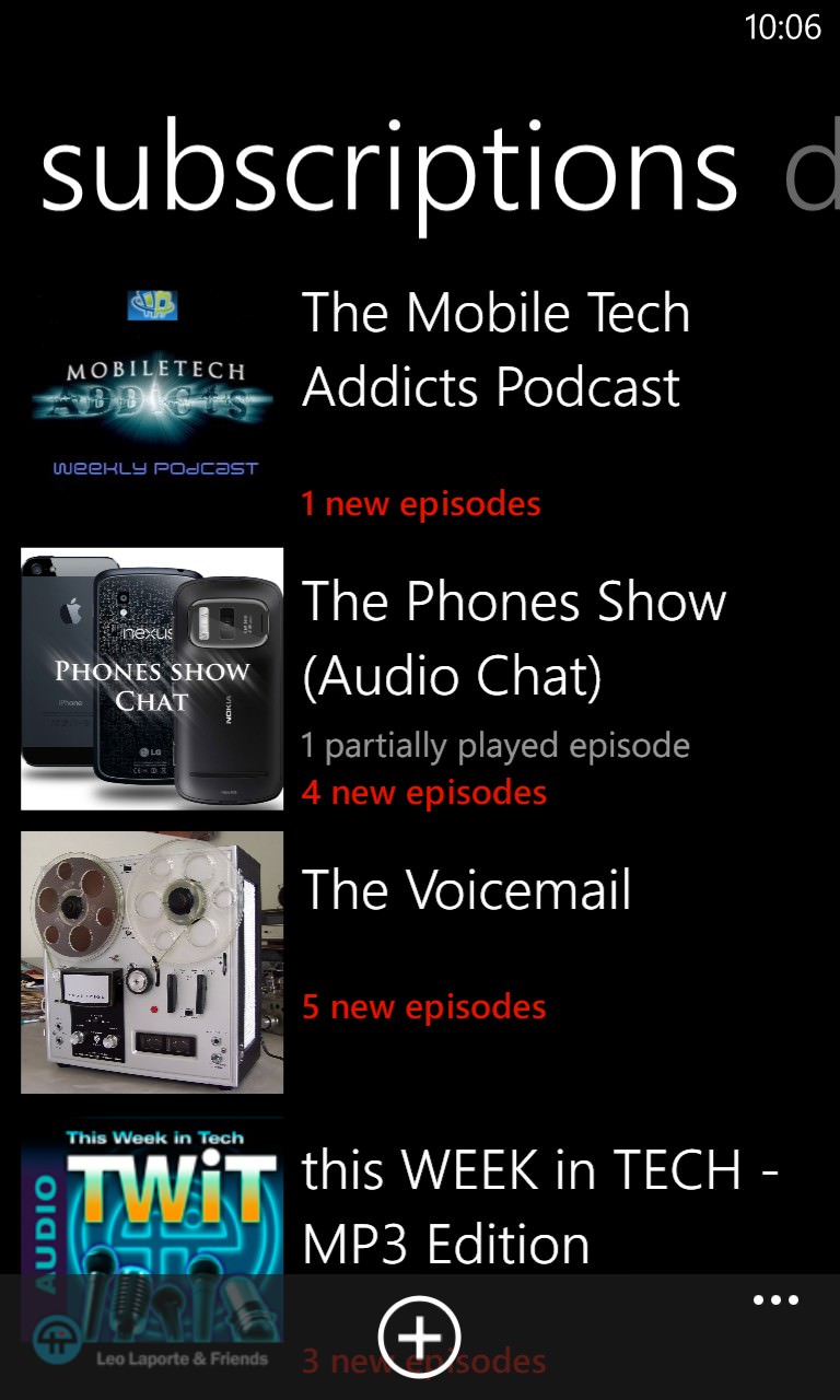 Screenshot, Podcatcher round-up