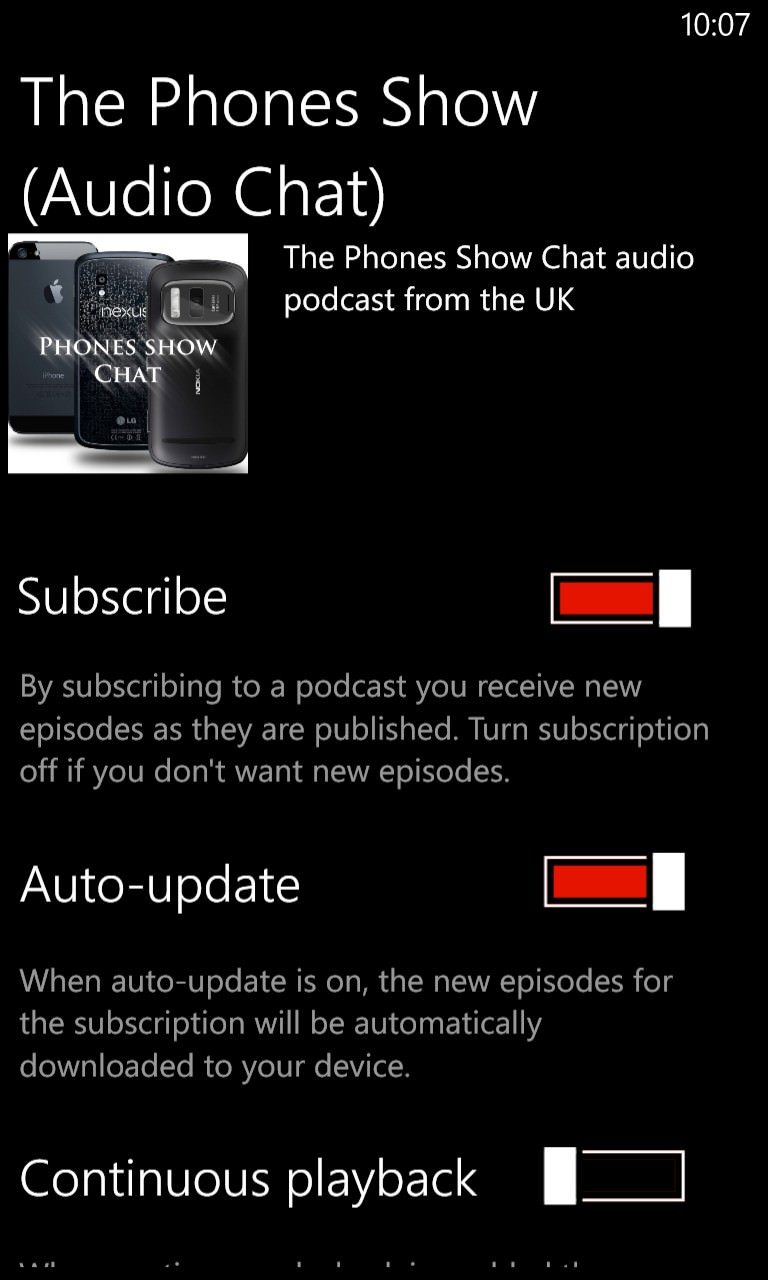 Screenshot, Podcatcher round-up