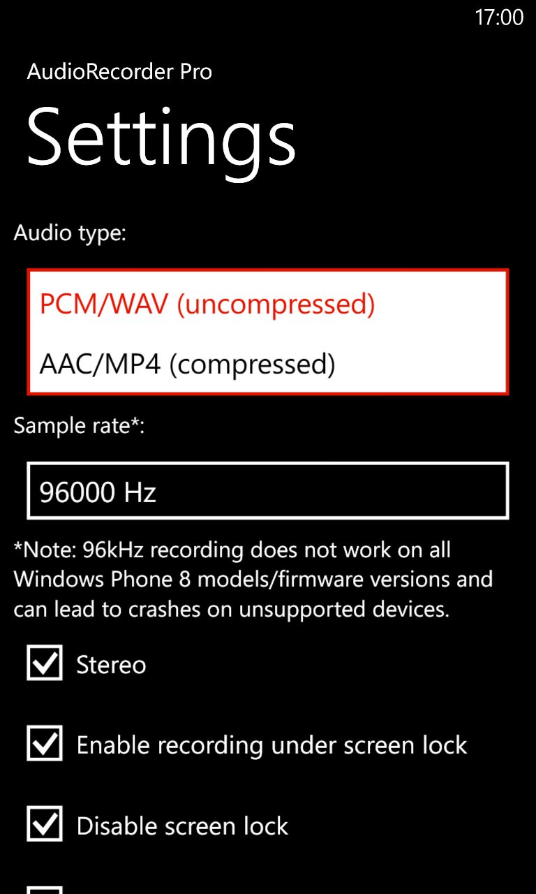 windows phone audio recorder