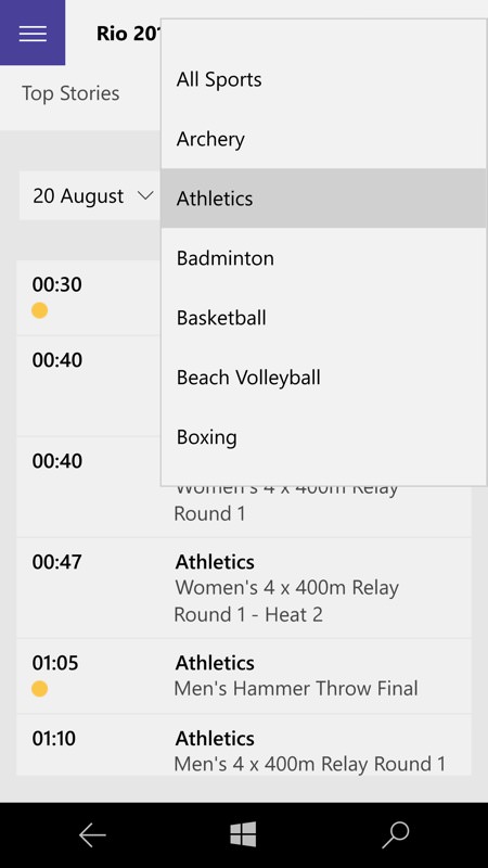 Screenshot, Rio Olympics