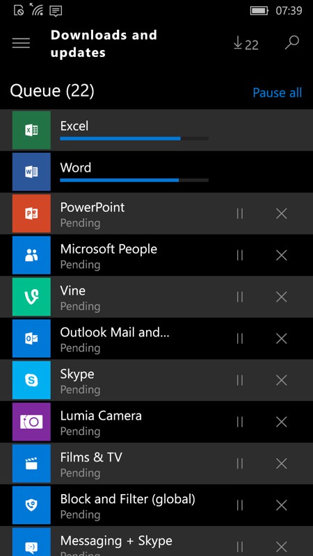 Screenshot, Setting up Windows 10 Mobile