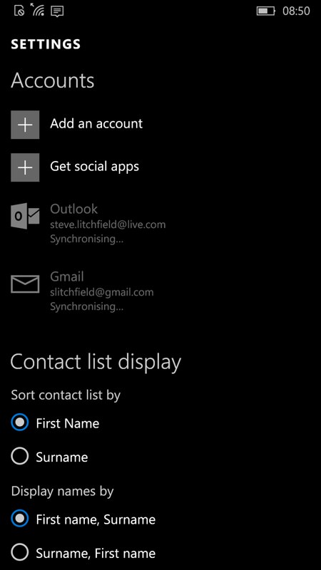 Screenshot, Setting up Windows 10 Mobile