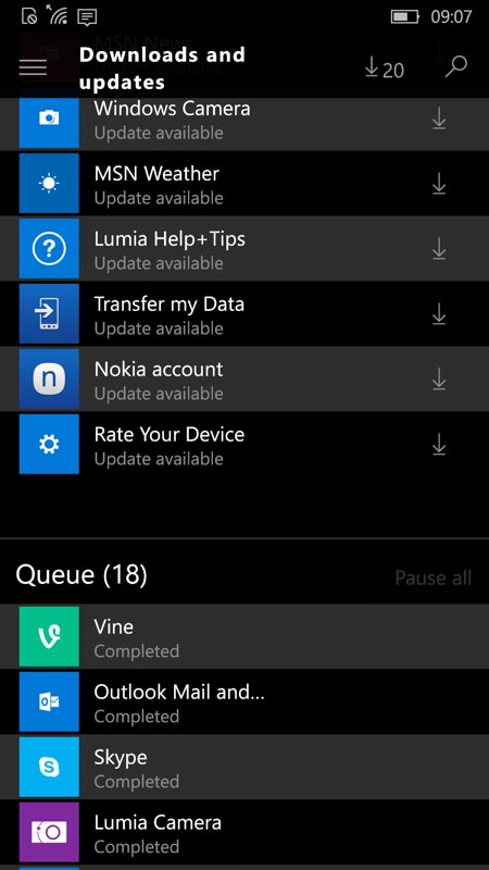 Screenshot, Setting up Windows 10 Mobile