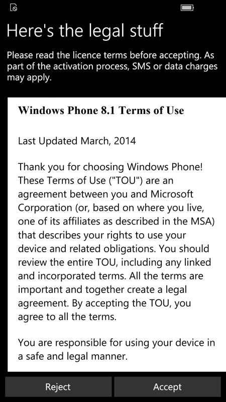 Screenshot, Setting up Windows 10 Mobile