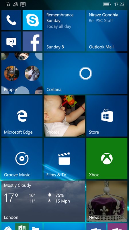 Screenshot, Setting up Windows 10 Mobile