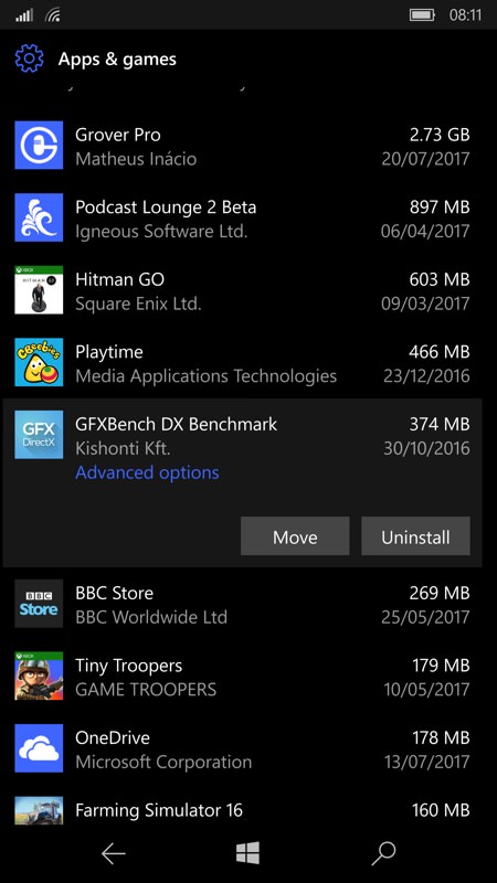 Screenshot, How to clear space on Windows Phone and Windows 10 Mobile