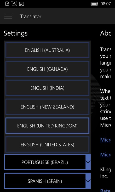 Translator screenshot