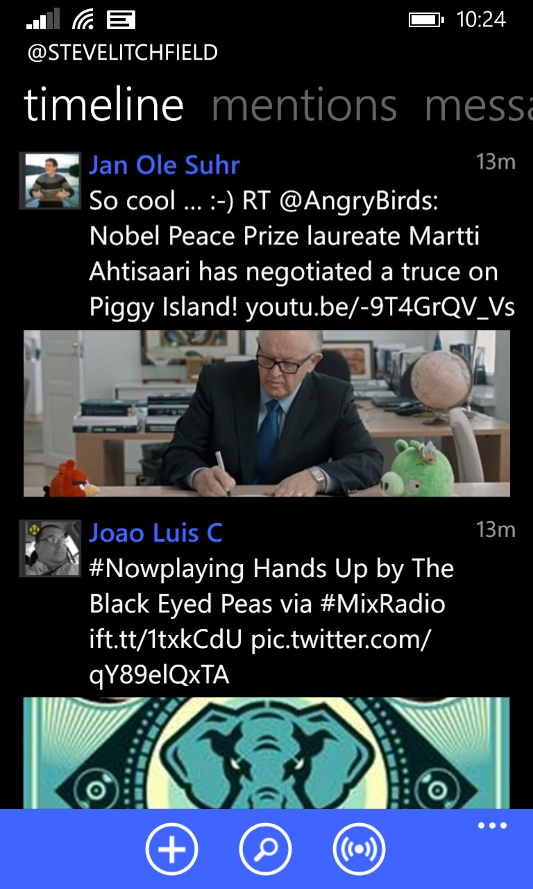 Screenshot, Twitter client comparison