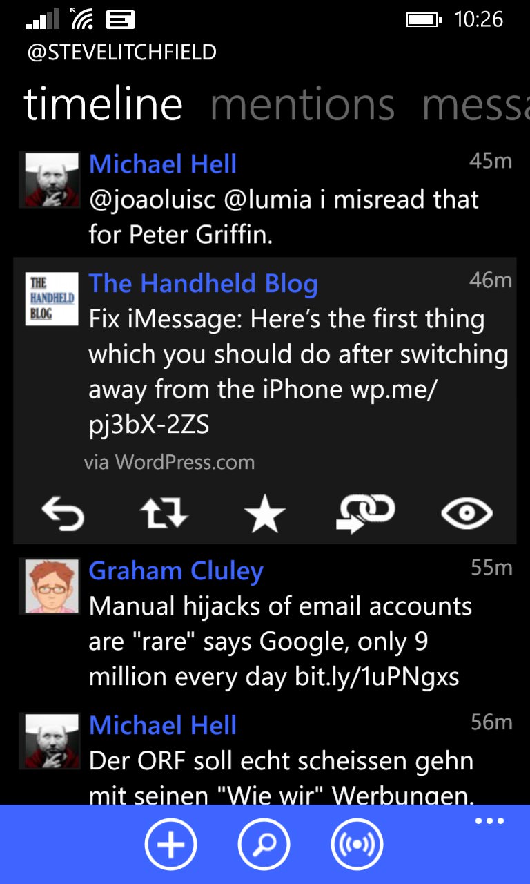 Screenshot, Twitter client comparison