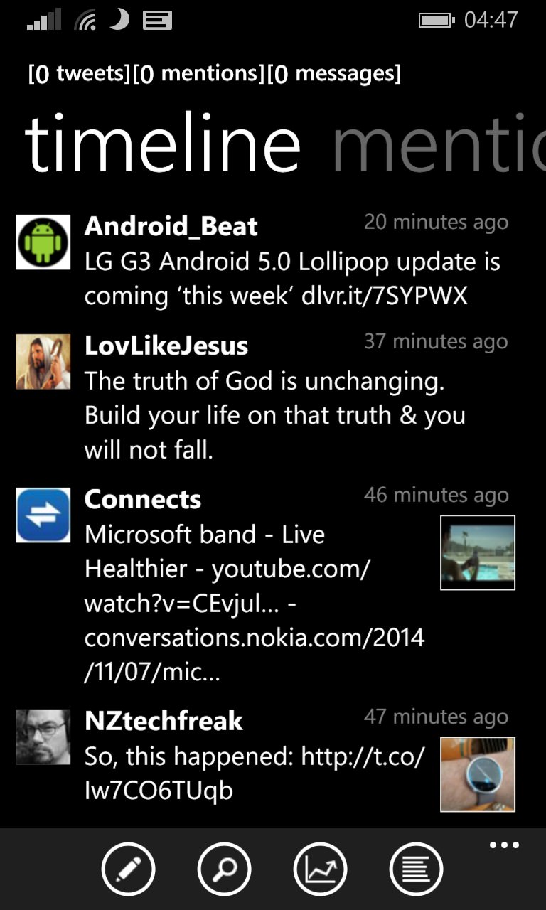 Screenshot, Twitter client comparison