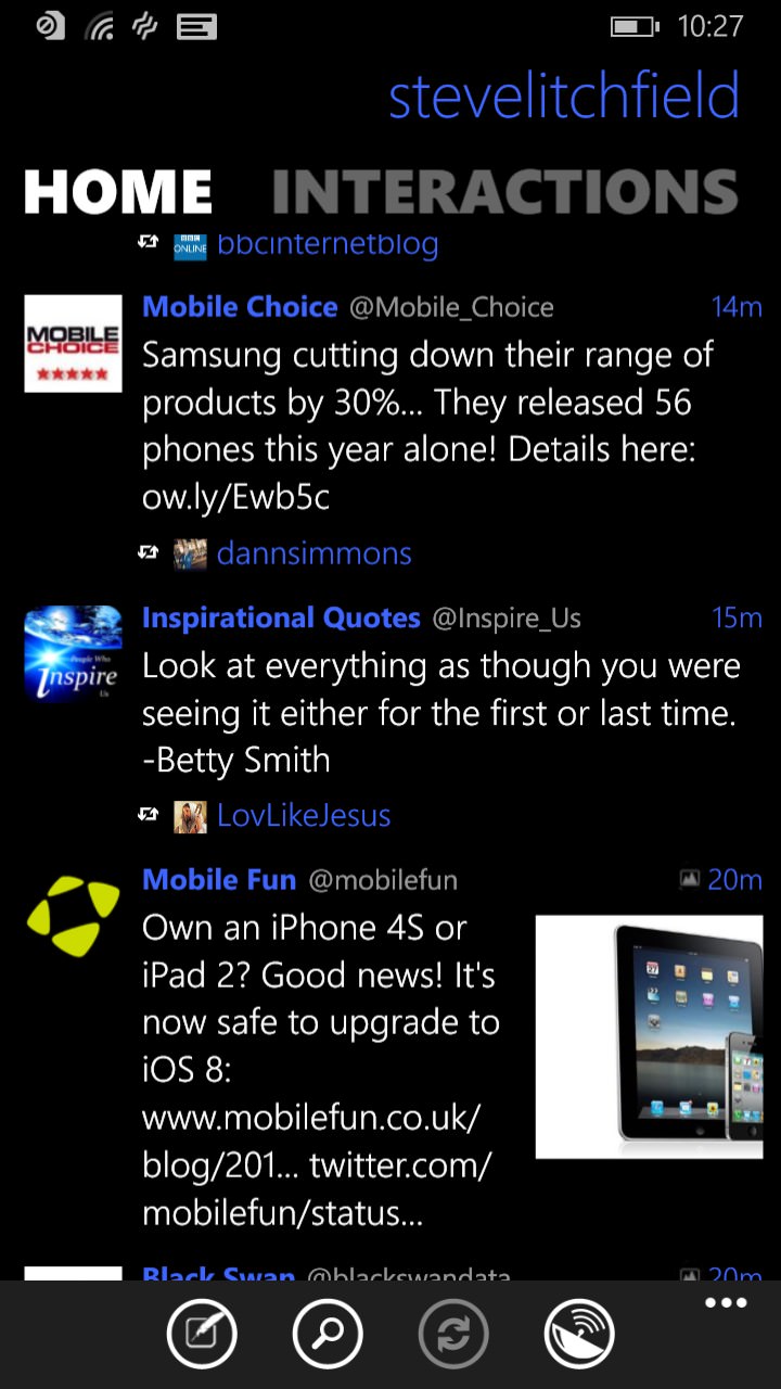 Screenshot, Twitter client comparison