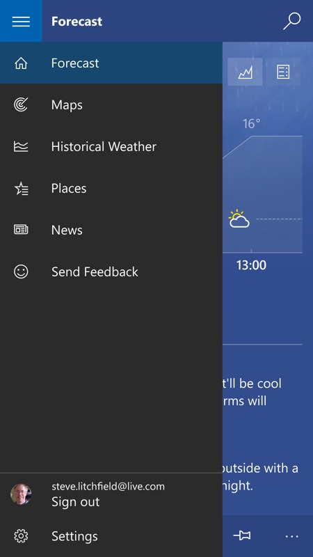 Screenshot, Weather