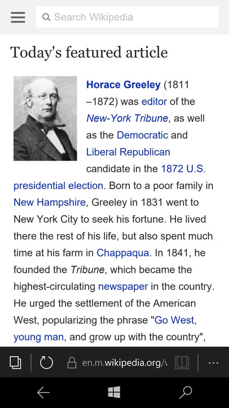 Screenshot, Wikipedia feature