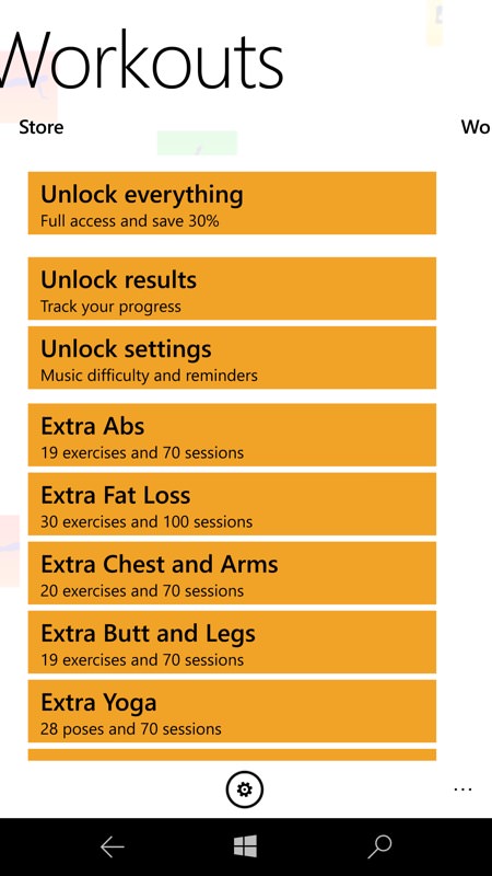 Screenshot, 5 Minute Home Workouts