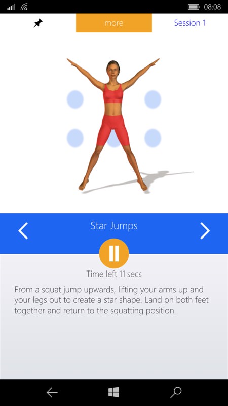 Screenshot, 5 Minute Home Workouts