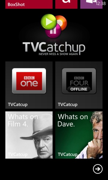 TVCatchup on Windows Phone 8