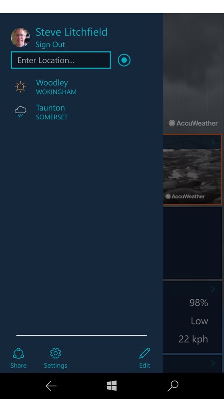 Screenshot, AccuWeather