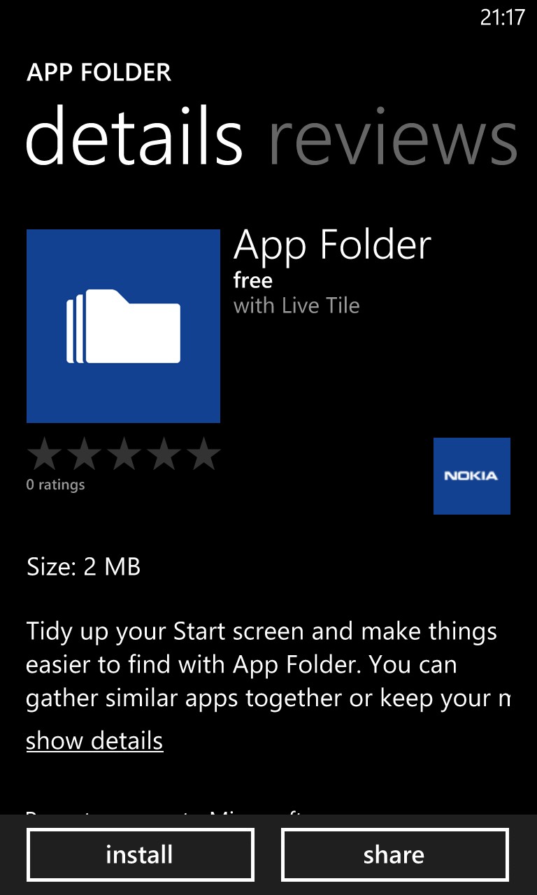 Screenshot, App Folder