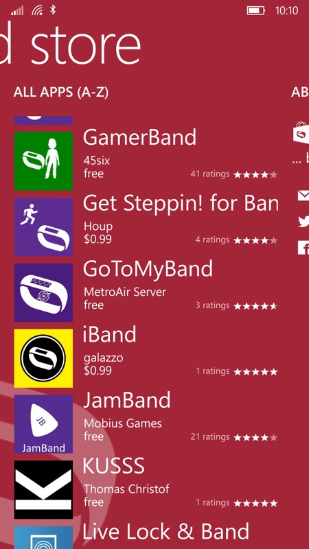 Screenshot, Band Store