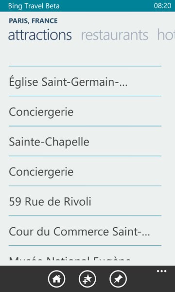 Screenshot, Bing Travel Beta
