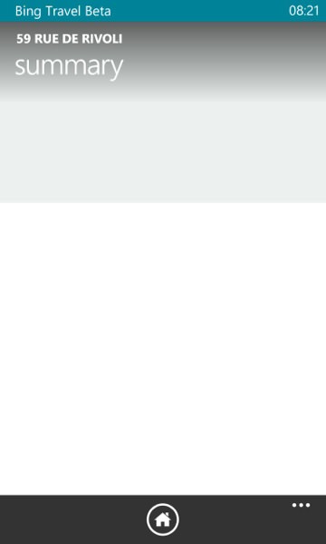 Screenshot, Bing Travel Beta