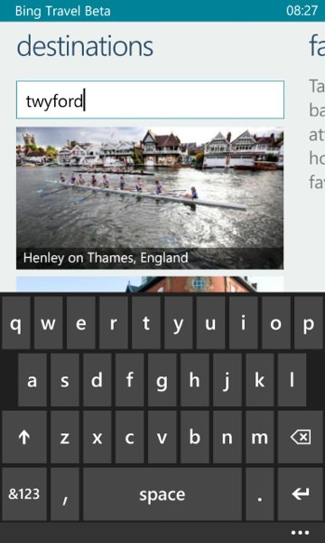 Screenshot, Bing Travel Beta