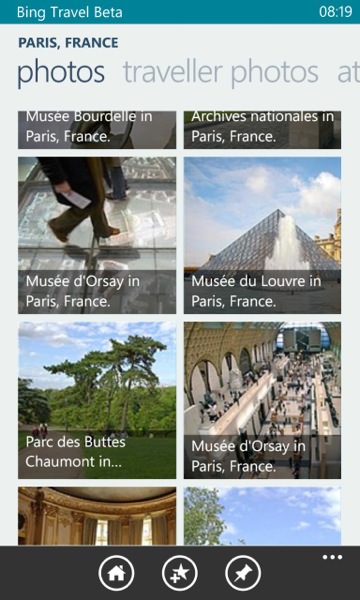 Screenshot, Bing Travel Beta