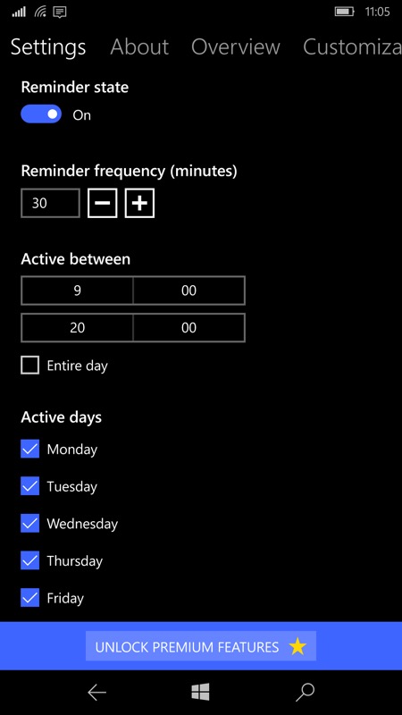 exercise reminder app windows