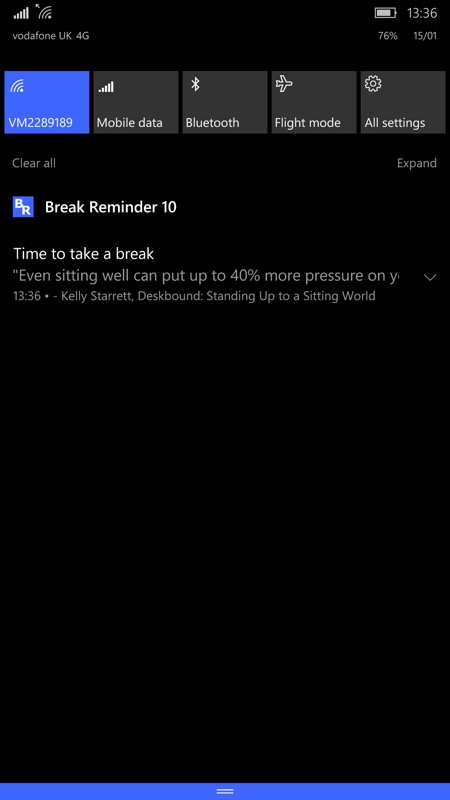 break reminder window