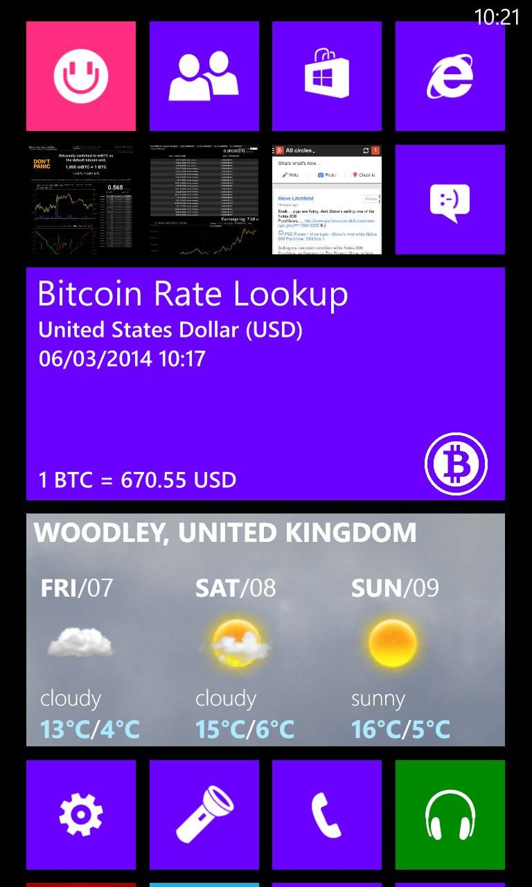 Bitcoin Rate Lookup screenshot