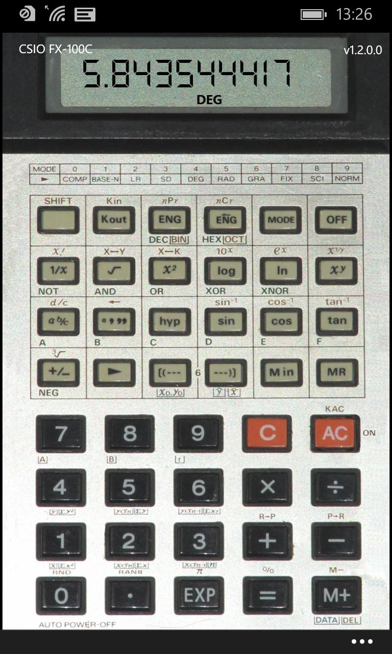 Screenshot, Classic Calculator