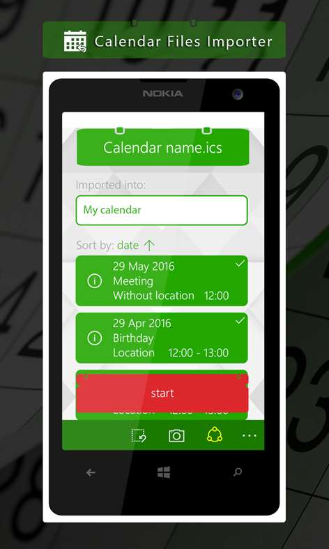 Calendar Files Importer screenshot