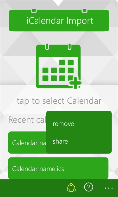 Calendar Files Importer screenshot