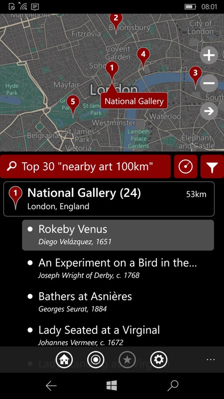 Screenshot, City Art Search