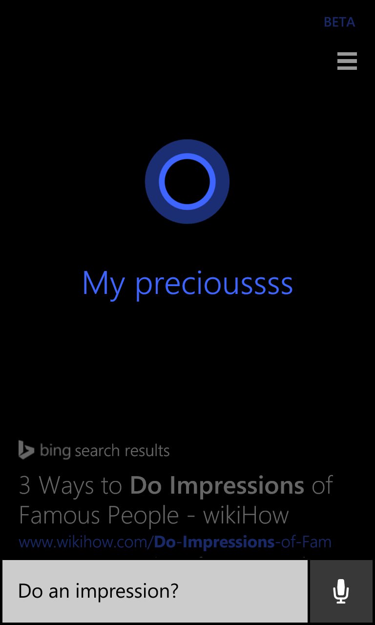 Cortana screenshot