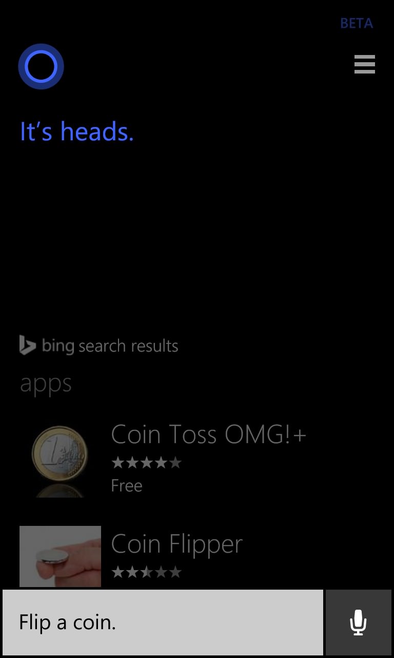 Cortana screenshot