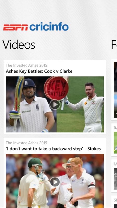 Screenshot, ESPNcricinfo