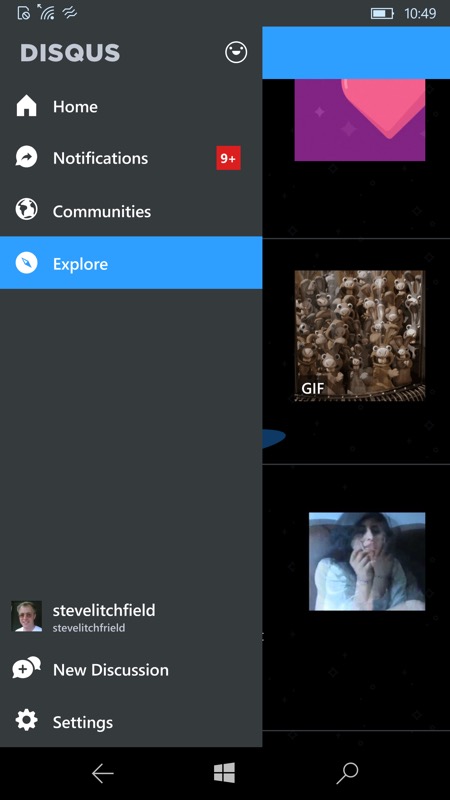 Screenshot, Disqus UWP