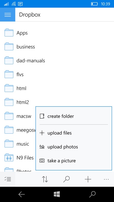 Dropbox screenshot