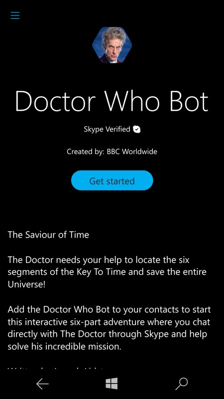 Screenshot, Dr Who bot